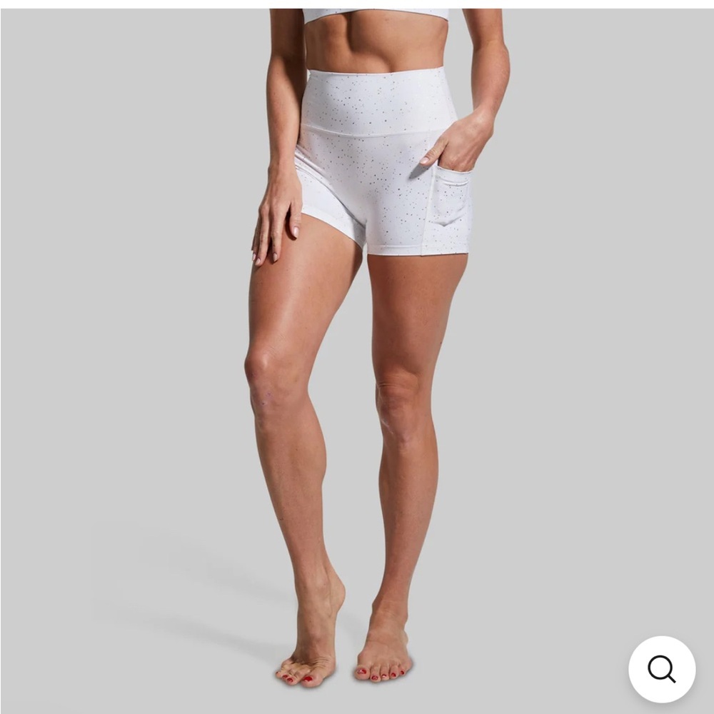 NWT Born Primitive Synergy Shorts White Gold Sparkle Champagne Collection Small